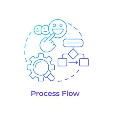 Process flow blue gradient concept icon Stock Illustration