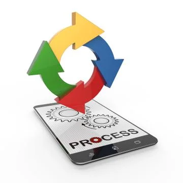 Process flow chart concept Stock Illustration