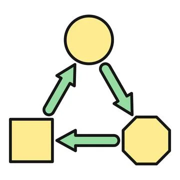 Process flow diagram illustrating connections and sequence stages Stock-Illustration