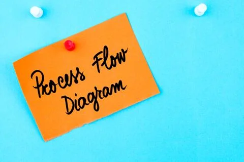 Process Flow Diagram written on orange paper note Stock Photos