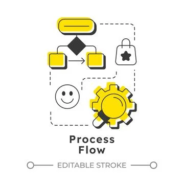 Process flow modern linear concept icon Stock Illustration