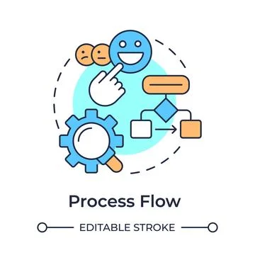 Process flow multi color concept icon Stock Illustration