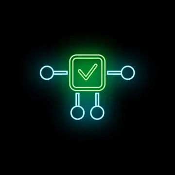 Process flow network representing successful task completion Stock Illustration