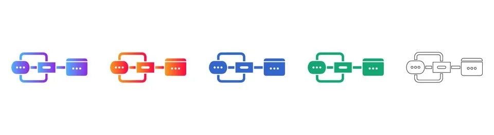 Process Flow Sequence Icons 스톡 일러스트