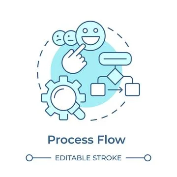 Process flow soft blue concept icon Stock Illustration
