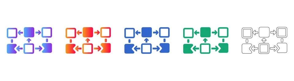 Process Flowchart and Workflow Diagram Icons イラスト素材