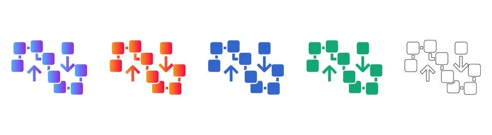 Process Flowchart Icons Set イラスト素材