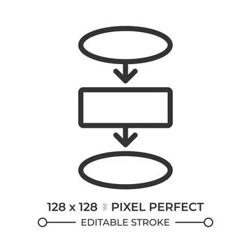 Process flowchart pixel perfect line icon イラスト素材