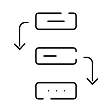 Process flowchart showing workflow diagram steps and hierarchy 스톡 일러스트