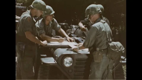 Process followed by Italian commander to acquire close air support - 1968 Stock Footage 99912867