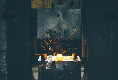 The process of forging metal Stock Photos