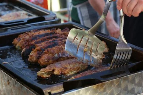 Process of frying fish Stock-Fotos