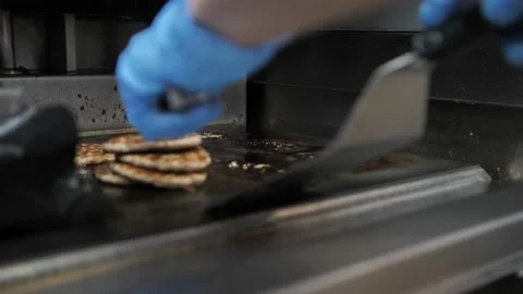 The process of frying meat steak on the stove. Video stock 173736697