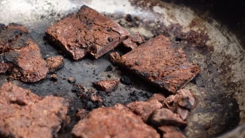 The process of frying shrimp paste before mixing it with food Stock-Footage 298445769