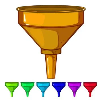 Process funnel business cartoon vector graphic Illustrazione stock
