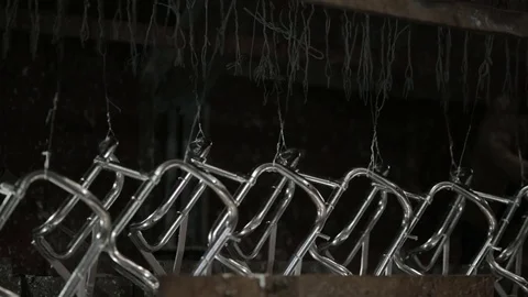 The process of galvanizing metal pipes and structures. Stock Footage 77264138