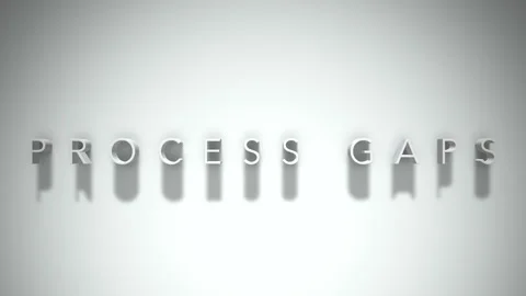 Process gaps 3D title animation white text on a white background 스톡 동영상 299370772