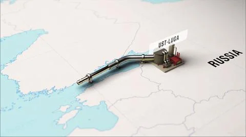 Process of gas pipeline building Stock Illustration
