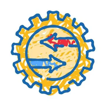 Process gear mechanism with data flow arrows Stock Illustration