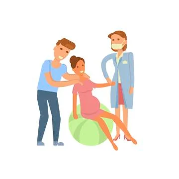 The process of giving birth Stock Illustration