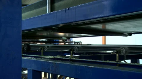 Process gluing of chipboard at factory Video stock 58156474