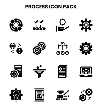 Process Glyph Scalable Icons Pack イラスト素材