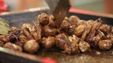 The process of grilling the chicken cilok 스톡 동영상 265674398