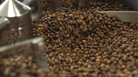 Process of grinding coffee beans in machine. 4K Video stock 121188192