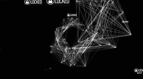 Process of Hacking into abstract virtual computer network for gaining access Stock Footage 48308081