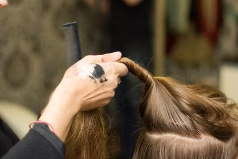 The process of hair Stock Photos