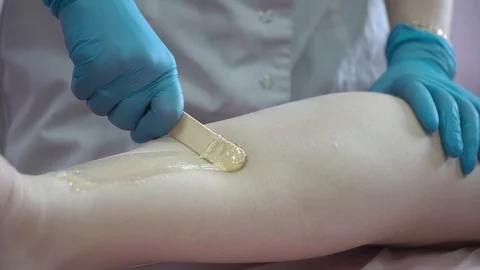 Process of hair removal with shugaring Stock Footage 87476012