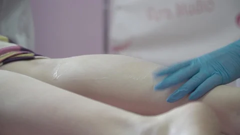 Process of hair removal with shugaring Stock Footage 87476077