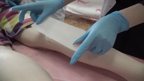 Process of hair removal with shugaring Stock Footage 87476111