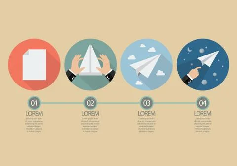 Process of hand folding the rocket paper イラスト素材