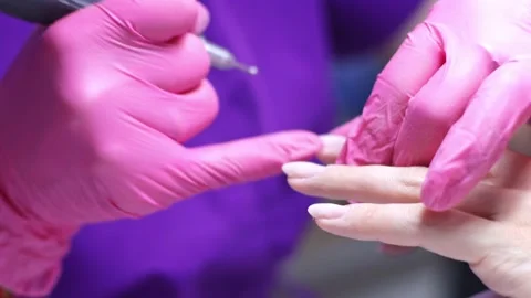Process of hardware manicure in beauty salon. Stock Footage 232256264