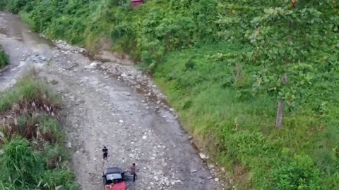 The process of harvesting durian through the river Video stock 239031562