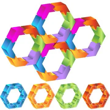 Process hexagon diagram 스톡 일러스트