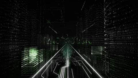 The process of Hologram creation. White and green word Blockchain appears. Stock Footage 220676746