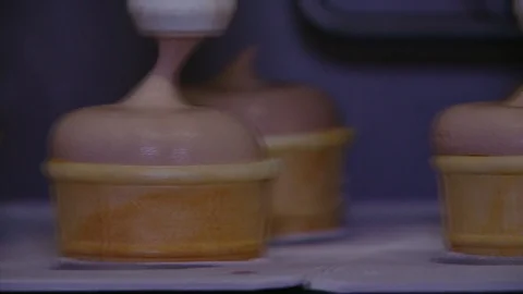 The Process Of Ice-Cream Production Line On A Factory 動画素材 89747436