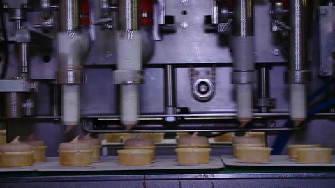 The Process Of Ice-Cream Production Line On A Factory 動画素材 89747442