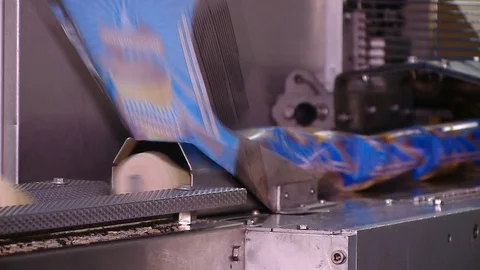 The Process Of Ice-Cream Production Line On A Factory 動画素材 89747448