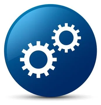 Process icon blue round button Illustrazione stock