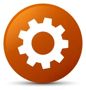 Process icon brown round button Stock Illustration