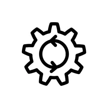 Process icon. Cogwheel with arrows process symbol Stock Illustration
