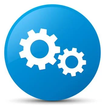 Process icon cyan blue round button Stock Illustration