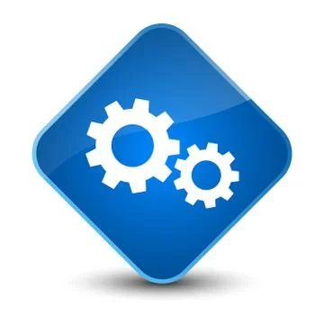 Process icon elegant blue diamond button Stock Illustration