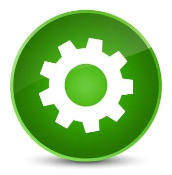 Process icon elegant green round button 스톡 일러스트