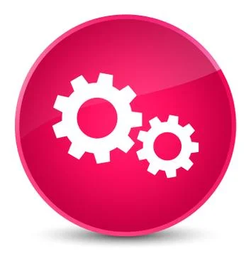 Process icon elegant pink round button Stock Illustration