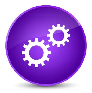 Process icon elegant purple round button Stock Illustration