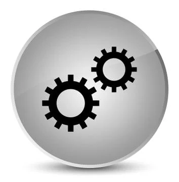 Process icon elegant white round button Stock Illustration